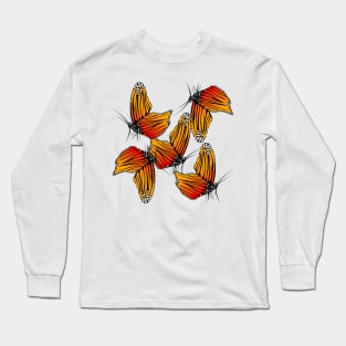 Orange Butterfly Long Sleeve T-Shirt